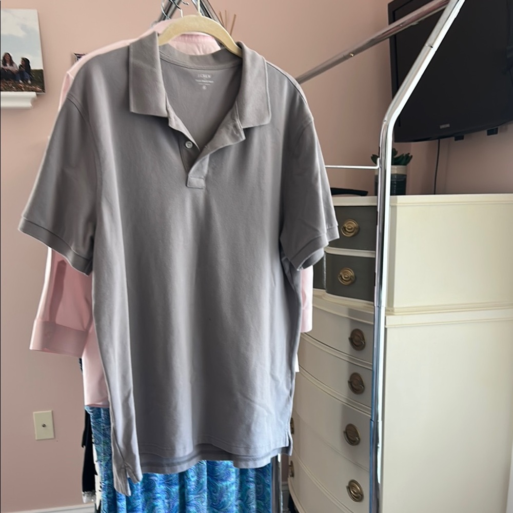 J. Crew Factory Gray Polo Shirt with Modern Casual Style